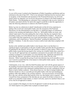 Dear sirs, As you will be aware I worked in the Department of Public