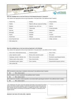 physician`s statement of health