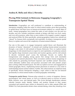 Andrea K. Bolla and Alice J. Hovorka Placing Wild Animals in