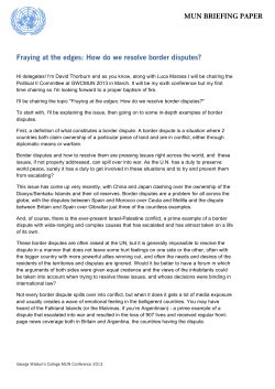 MUN BRIEFING PAPER Fraying at the edges