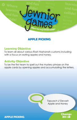APPLE PICKING Learning Objective Activity