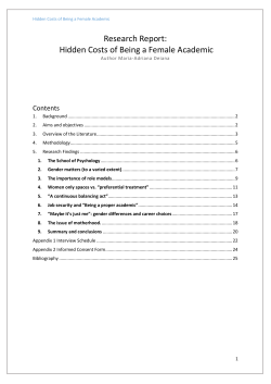 Hidden Costs of Being a Female Academic