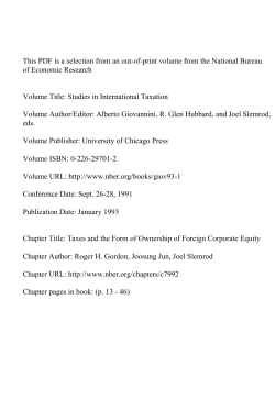Taxes and the Form of Ownership of Foreign Corporate Equity