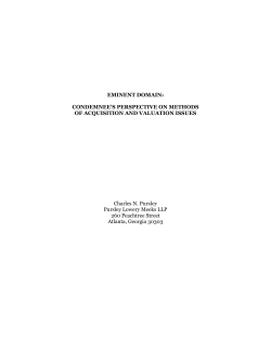 EMINENT DOMAIN: CONDEMNEE`S PERSPECTIVE ON METHODS