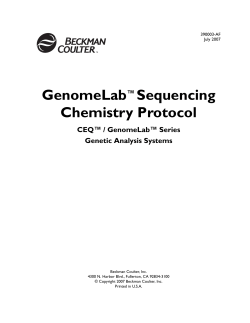 GenomeLab Sequencing Chemistry Protocol