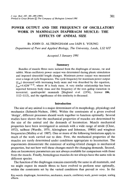 power output and the frequency of oscillatory work in mammalian