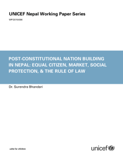 POST-CONSTITUTIONAL NATION BUILDING IN NEPAL