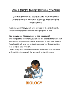 BIOLOGY REVISION HELP