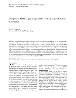 Indigenous AIDS Organizing and the Anthropology of Activist