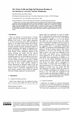 The Triton X-100 and High Salt Resistant Residue of