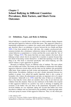 School Bullying in Different Countries: Prevalence, Risk Factors, and