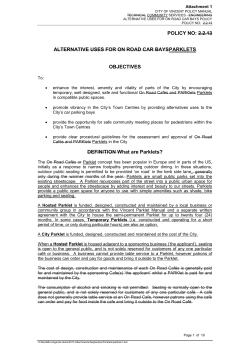 POLICY NO: 2.2.13 ALTERNATIVE USES FOR ON ROAD CAR