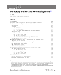 Chapter 10 - Monetary Policy and Unemployment