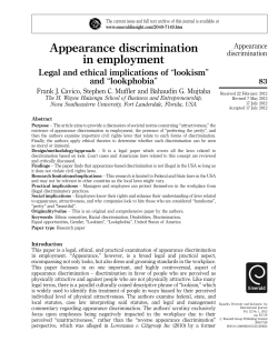 Legal and Ethical Implications of &ldquo;Lookism&rdquo;