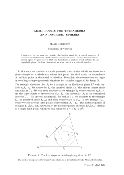 Limit points for tetrahedra and inscribed spheres