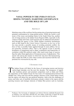 naval power in the indian ocean: rising tension, maritime