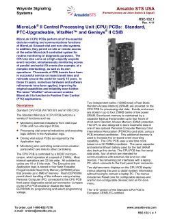MicroLok II Central Processing Unit (CPU)