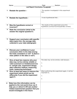2 Restate the hypothesis