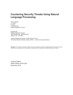 Countering Security Threats Using Natural Language Processing