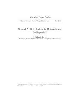 Should APB 23 Indefinite Reinvestment Be