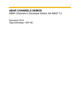 ABAP CHANNELS DEMOS