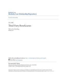 Third-Party Beneficiaries - Berkeley Law Scholarship Repository
