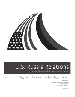 US-Russia Relations - Davis Center for Russian and Eurasian Studies