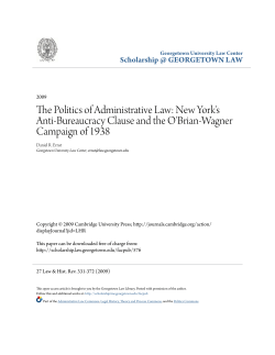 The Politics of Administrative Law: New York`s Anti