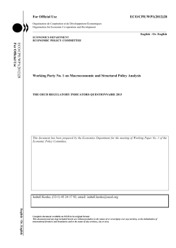 For Official Use ECO/CPE/WP1(2012)28 Working Party