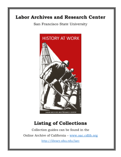 Labor Archives and Research Center Listing of Collections