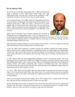 Curriculum vitae of Professor Wilmut and