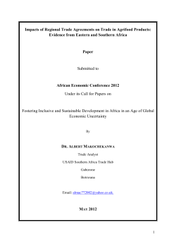 Impacts of Regional Trade Agreements on Trade in Agrifood Products