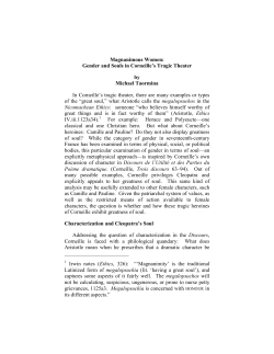 Magnanimous Women: Gender and Souls in Corneille`s