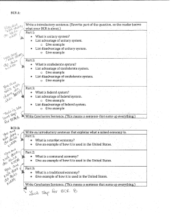 BCR A: Write an introductory sentence that explains what a mixed