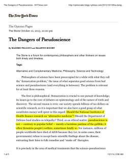 The Dangers of Pseudoscience