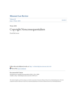 Copyright Nonconsequentialism - University of Missouri School of
