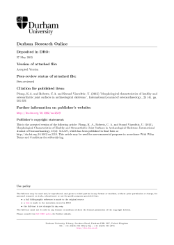 Morphological characteristics of healthy and osteoarthritic joint