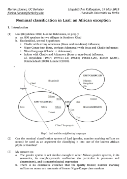 Nominal classification in Laal: an African exception