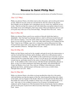 Novena to Saint Philip Neri