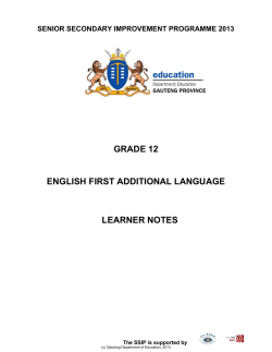 grade 12 english first additional language learner notes