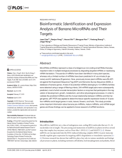 Bioinformatic Identification and Expression Analysis of Banana