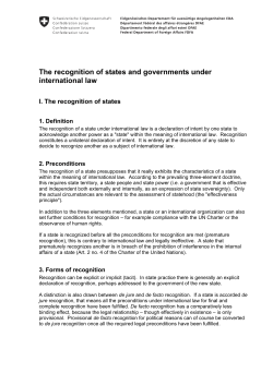 The recognition of states and governments under