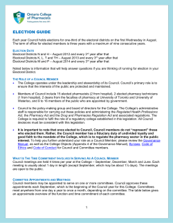 election guide - Ontario College of Pharmacists