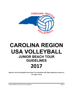 2017 Carolina Region Junior Beach Tour Guidelines