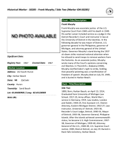 Historical Marker - Frank Murphy / Side Two (Marker ID