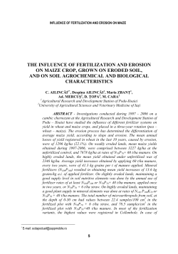 the influence of fertilization and erosion on maize crop, grown on