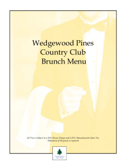 Wedgewood Pines Country Club Brunch Menu