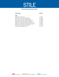 PHOTOMETRIC REFERENCE SHEET Fixture Family