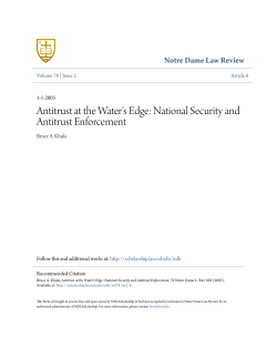 Antitrust at the Water`s Edge: National Security