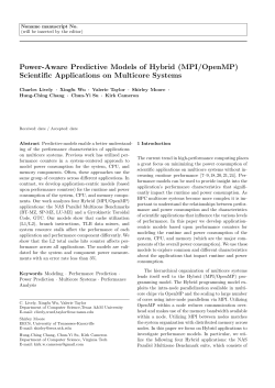 Power-Aware Predictive Models of Hybrid (MPI/OpenMP) Scientific